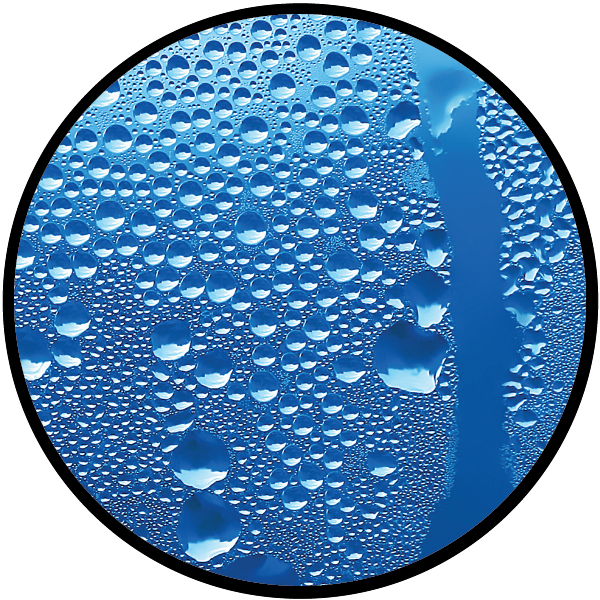 Water droplets classified by ISO