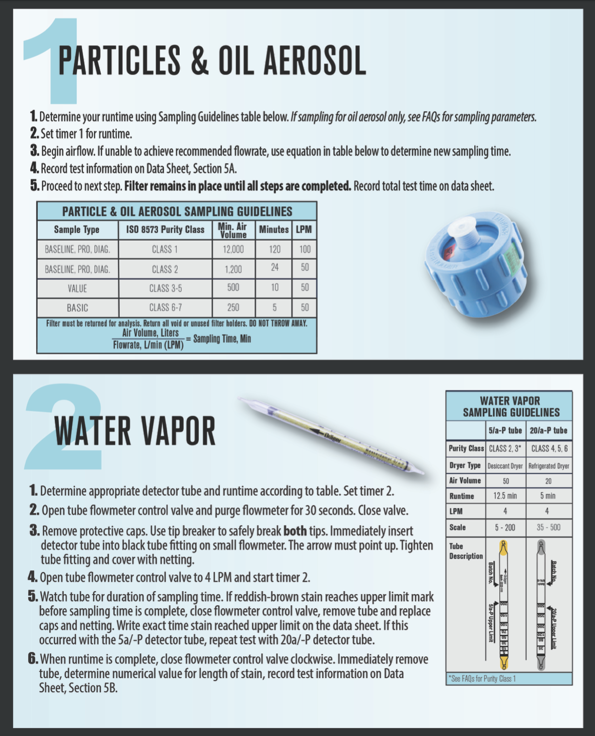 K810 AirCheck Kit Instrucciones Partículas y Aceite